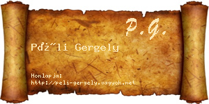 Péli Gergely névjegykártya